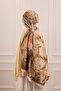 Spring Canvas Patterned Soft Shawl Olive - 6