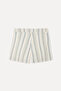 Women's Off-White Striped Comfort Fit Shorts - 2