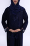 Effortt Maternity Pajama Set with Hijab, Soft Textured Cotton Long Robe - Navy Blue - 5