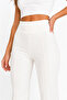 Women's High Waist Flare Leggings Spanish Flare Leggings Stretch Fabric White - 2