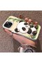 iPhone 15 Compatible Silicone Edge Hard Back Case Couple Phone Case Panda Pattern - 2