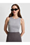 Gray Melange Slim Fit Knitted Blouse 50319825-Vr086
