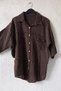 Brown Shirt Collar 3/4 Sleeve Buttoned Pocket Embroidered Star Appliqué Cotton Woven Shirt 75 65 - 2