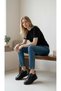 D26Ya-7660 Oneair Black Genuine Leather Full Orthopedic Casual Women's Daily Shoes