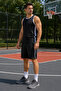 Black Men's Shorts with Zipper Pockets, Lightweight Fabric, Sporty Style - 2