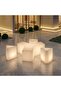Y Table + 3 Small Modern Triangular Vertical Stands Set LED Lighting - 3