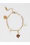 Pearl Detailed Steel Bracelet Gold