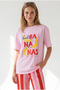 Women's Pink Banana Printed Boyfriend Cotton T-Shirt Tsh-19001016 - 3