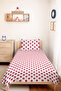 Polka Dot Red Youth Room Single Pique Set-Modern White 160X220 cm Quilted Bedspread - 2