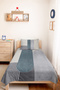 Blue Geometric Modern Young Room Single Pique Set-Striped Gray 160X220Cm Quilted Bedspread - 6