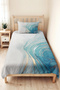 Blue Marble Modern Young Room Single Pique Set - White Gold 160X220 cm Quilted Bedspread - 4