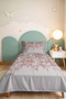 Ethnic Modern Gray Young Room Single Pique Set - Blue Orange 160X220 cm Quilted Bedspread - 4