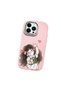 iPhone 14 Pro Compatible Case Camera Protector Pink Silicone Couple Phone Case Girl Patterned - 3