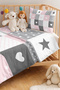 Pink Girls' Pique Set with Hearts and Polka Dots-Patchwork Gray Pastel Baby Room Bedspread-160X220 cm - 2