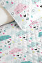 Cloudy Pastel Children's Room Single Pique Set-Heart Mint Pink 160X220 cm Quilted Bedspread - 3