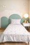 Pastel Star Girl's Pique Set - Cloud Heart Mint Pink Baby Room Bedspread - 160X220 cm - 8