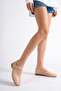 Giela Women's Genuine Leather Ballerinas - Nude - 6
