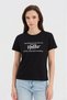Women's 100% Cotton T-Shirt with Bead Embroidery Detail on the Front