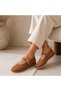 Maya Taba Genuine Leather Buckle Women's Ballerina Shoes - 4