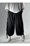 Men's Black Loose-Fit Trousers with Rope Detail Coc3243 - 4