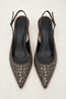 Women's Coffee Stone Open Back Evening Dress Shoes 5.5 cm Heel Comfortable Full Fit. - 6