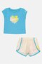 Toddlers Girl 2 Pieces Brand Logo Top With Shorts Set, Multiolor - 2