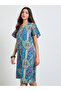 Paisley Print Short Sleeve Midi Dress - 2