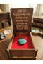 Azurite Stone Natural Stone Heart Model Necklace with Wooden Box