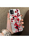 iPhone 12 Compatible Silicone Edge Hard Back Case Couple Phone Case with Floral Pattern - 3