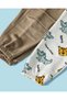 Infant Boy Beige And Ivory Dino Printed 2 Pack Track Pants - 3