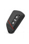 Volkswagen Compatible Golf, Passat, Tiguan, T-Roc, Taigo, Touareg, Caddy, Id 4, 7, Half Patterned Silicone Key Case Cover (Black) - 6
