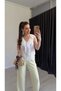 Women's V-Neck Ruffled Flounce Stylish Transparent Blouse - 2