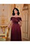 Imported Glittery Shiny Yoryo Chiffon Fabric Back Zipper Detailed Lined Special Design Maxi Dress