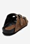 Avenelle Earth Suede Genuine Leather Double Strap Studded Women's Slippers - 5