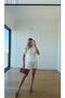 Double-Layer Sleeve Detail Stand-Up Collar Button Closure Blazer Design Short-Sleeved Blouse High-Waist Short Shorts Two-Piece Stylish Set - 4