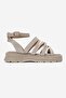 Elsa Cream Genuine Leather Multi-Strap Women's Flip-Flop Sandals - 4