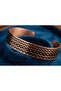 Copper Geometric Patterned Adjustable Cuff Bracelet - 5