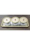 Wicker Frame Gold-Silver Bowl Set with Tray & Sugar Bowl & Serving Dish & Snack Bowl - with Cut-Out Bowl - 8