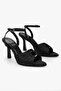 Women's Celina Black Satin Heeled Shoes
