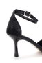 Women's Silvery Wave Textured Ankle Strap Evening Dress Shoes - 3