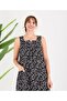 Aysun Teksti̇l Women's 100% Cotton Wide Cut Patterned Front Pocket Thick Strap Square Neck Dress & Nightgown - 5