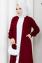 Women's Knitwear Cardigan with Stone-Embellished Sleeves and Pockets - 6