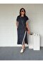 Cross-Striped Washable Modal Dress