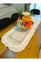 Cream Ruffled Embroidered Luxury Runner (140 X 50 cm) - 3