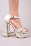 4282 Women's Stoned Platform Heeled Shoes