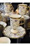 Acar Plus Luxury Porcelain Malcon Emboss Patterned Coffee Cup Set for 6 People 90 ml - 3