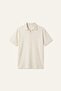 100% Cotton Regular Fit Short Sleeve Polo Ecru T-Shirt I2488Ax26Hs