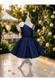 Special Design Aveline Model Navy Blue Color Single Sleeve Flower Accessory Detailed Girls' Evening Dress