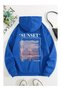 Women's Hooded Back Printed Relaxed Fit Sweatshirt