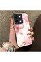 Oppo Reno 14 Pro 5g Compatible Silicone Edge Hard Back Case Couple Phone Case with Floral Pattern - 3